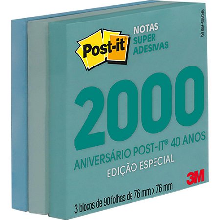 POST-IT 76X76MM C/270 FOLHAS COLEÇÃO ANOS 2000 3M