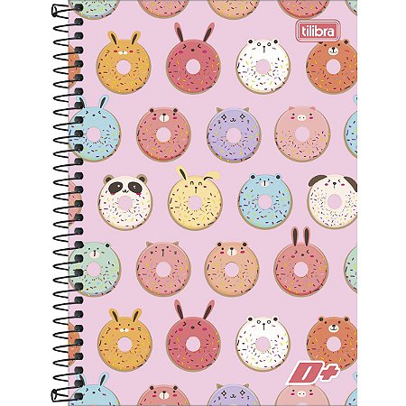 CADERNO 1/4 CAPA DURA ESPIRAL 200 FOLHAS DONUTS TILIBRA D+ 140520 -  Papelaria Jambo - Material escolar, materiais de escritório e informática