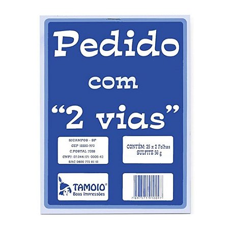 BLOCO DE PEDIDO 1/9 2 VIAS 25X2 FOLHAS TAMOIO 1012