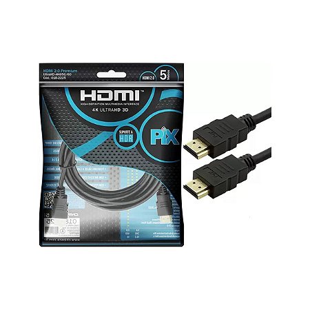 Cabo HDMI Gold 5m 2.0 4K