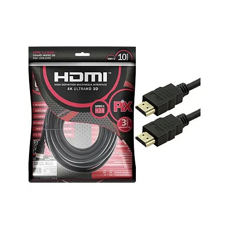 Cabo HDMI Gold 10m 2.0 4K