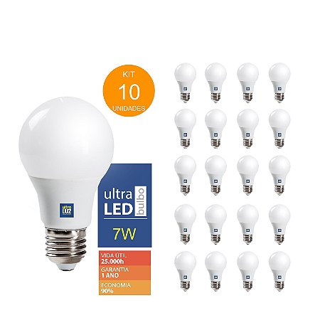 KIT 10 Unidades - LED 7W Branca