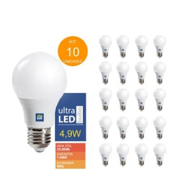 KIT 100 Unidades - LED 4,9W 3000K Amarela
