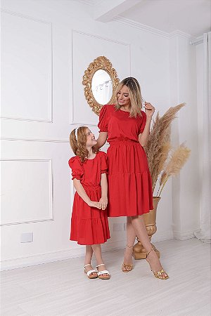 Vestido Camila vermelho - INFANTIL