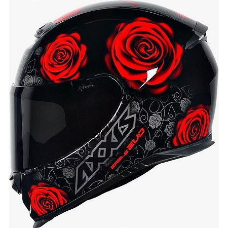 Capacete Axxis Eagle New Flowers Vermelho