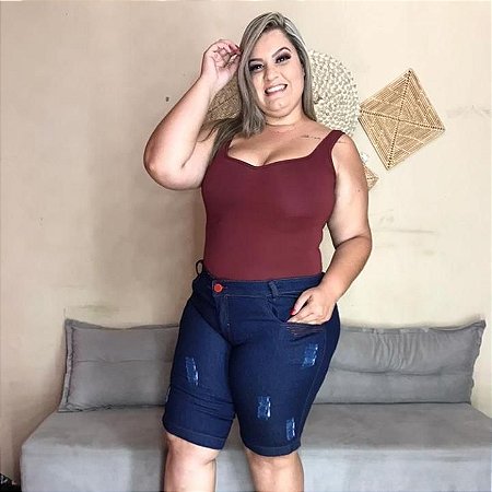 bermuda de lycra feminina plus size