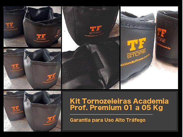 Kit Caneleira Tornozeleira Profissional TFStore de 1 a 5 KG