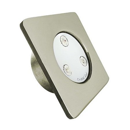 LED (MINI QUADRA) RGB 10W 12V INOX 316 50MM P/PISCINAS - CRISTAL LED INOX