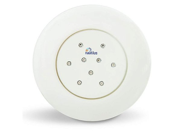 LUMINARIA LED BRANCO FRIO 9W 12V CORPO BR 125MM P/PISCINAS - ROSCA FIX. BSP NAUTILUS