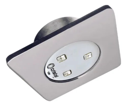 LED (MINI QUADRA) BRANCO FRIO 10W  INOX 316  50MM P/PISCINAS - CRISTAL LED INOX