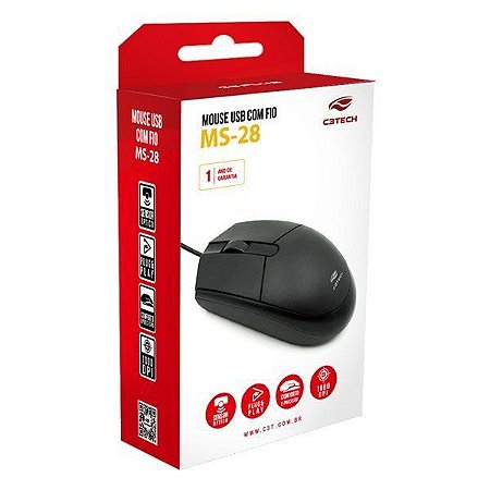 MOUSE USB MS-28BK PRETO C3TECH