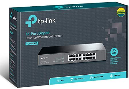 SWITCH 16 PORTAS GIGABIT DE MESA OU RACK TP-LINK TL-SG1016D