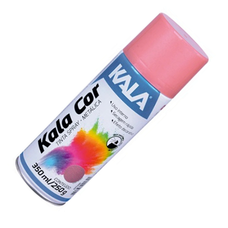 Tinta Spray Ouro Rose Kala Color Uso Geral 350ml Kala Aerossol Secagem Rápida Gesso Cerâmica Aerosol