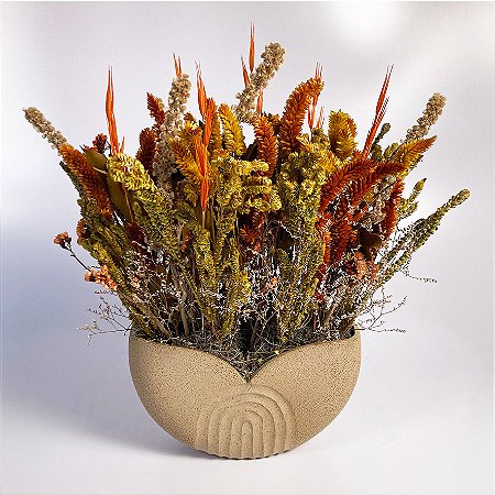 Vaso Cerâmica Artesanal Yang Floral