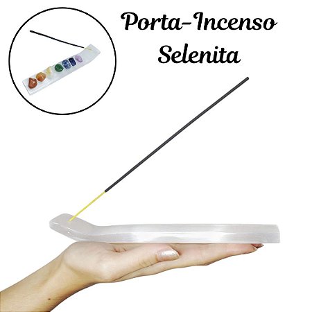 Porta Incenso Selenita Natural Incensário Multiuso