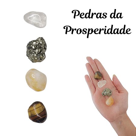 Kit 4 Pedras Naturais Da Prosperidade Pirita Citrino Olho De Tigre