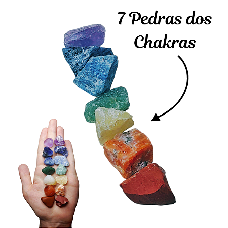 Kit Chakras 7 Pedras Naturais para Reiki