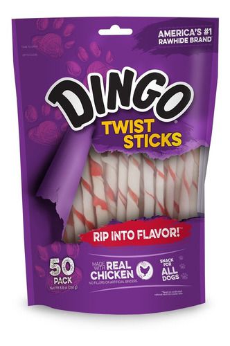 Petisco para Cães - Dingo Twist Sticks 50 unidades (sabor frango)