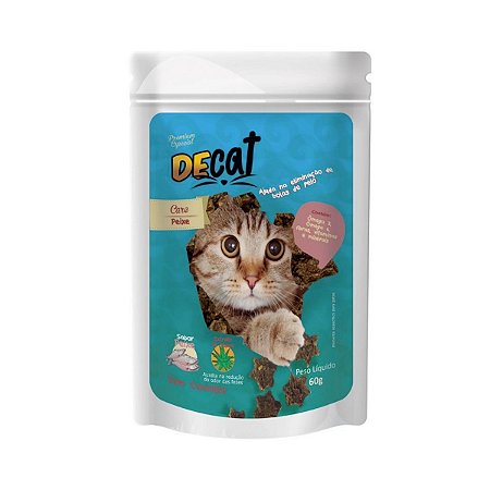 Petisco Natural para Gatos DeCat Eliminação bola de pelo 60g