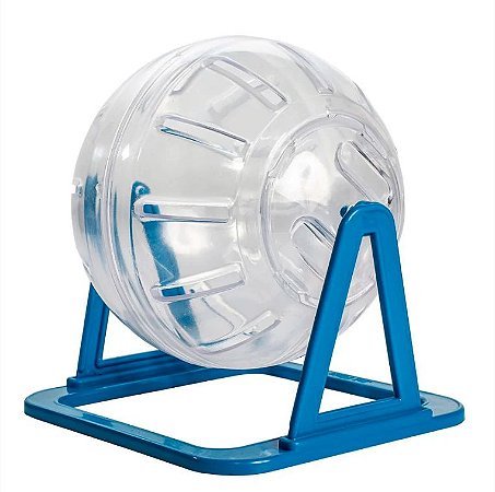 brinquedo exercício globo acrílico hamster c/ suporte plasti