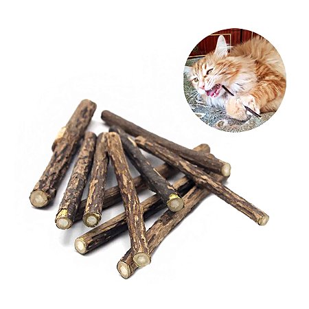 Matatabi Palitos Naturais de Catnip para Gatos - Limpeza Dental e Diversão Garantida (Pacote com 8 Unidades)