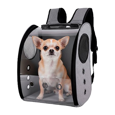 Mochila Pet de Transporte com Visor Cães e Gatos