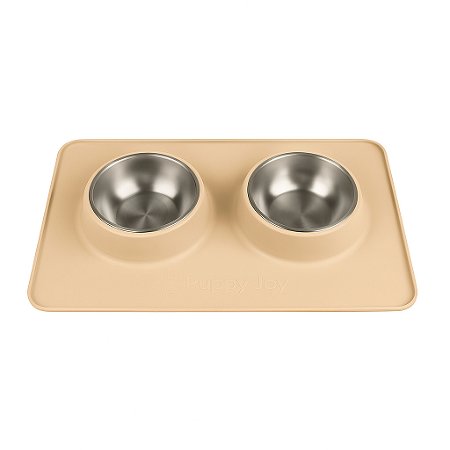 Comedouro bebedouro duplo silicone inox antiderrapante
