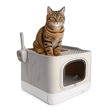 CAIXA DE AREIA BANHEIRO DOBRÁVEL PARA GATOS ATÉ 12 kg