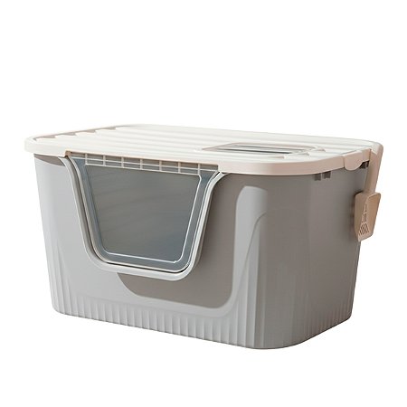 Caixa  Areia Higiênica Gatos anti sujeira Borda Alta 80x48x33 animaux CINZA