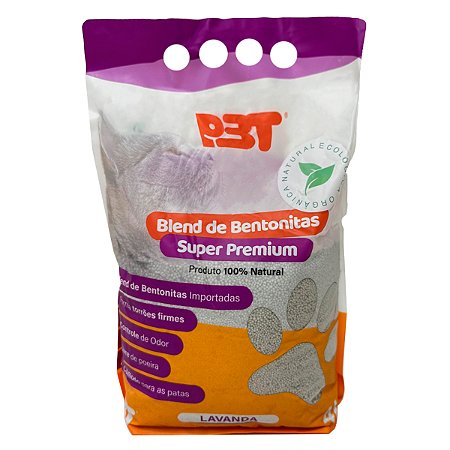 Bentonita Areia Sanitária Gatos 4kg Biodegradável P3T - Lavanda