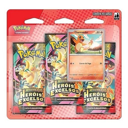Charmander - Heróis Excelsos - Blister Triplo Megaevolução - Pokémon TCG