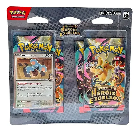 Komala - Heróis Excelsos - Blister Quádruplo Megaevolução - Pokemon TCG