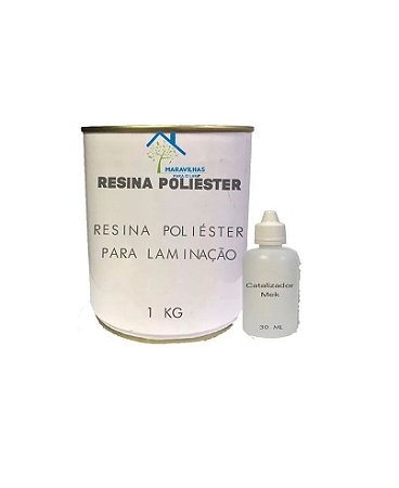 Resina Poliester Para Laminação Alta Viscosidade 1kg Catalizador Gratis