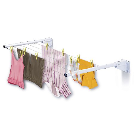 Varal De Parede Quintal Barcelona Branco - Secalux