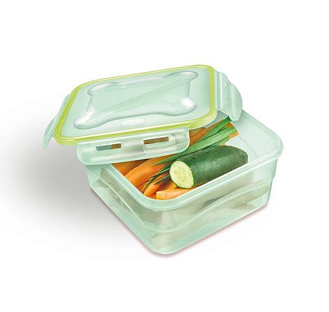 Pote Plástico Hermético Mantimento Quadrado 4,5l Verde