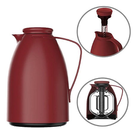 Bule Garrafa Térmica 1l Para Chá Café Com Infusor Termolar