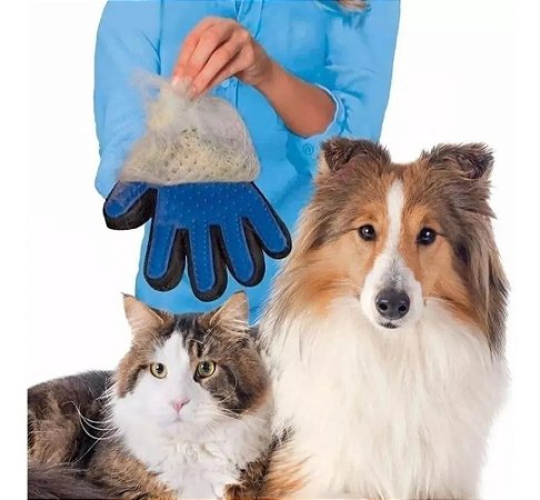 Luva Escova Nano Magnética Tira Pelos Dos Pets Cães E Gatos