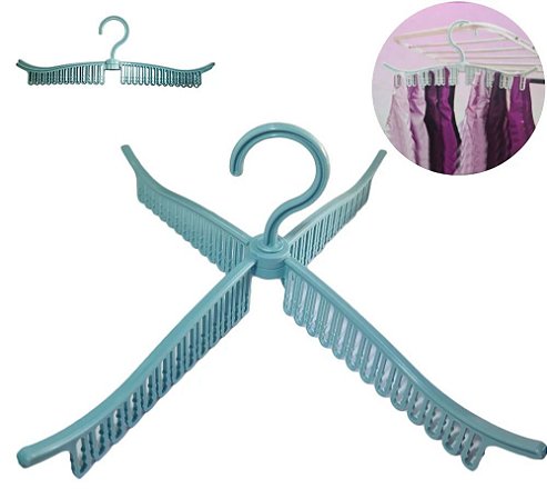 Varal Cabide Intima Calcinha Cueca Multiuso 48 lugares Azul