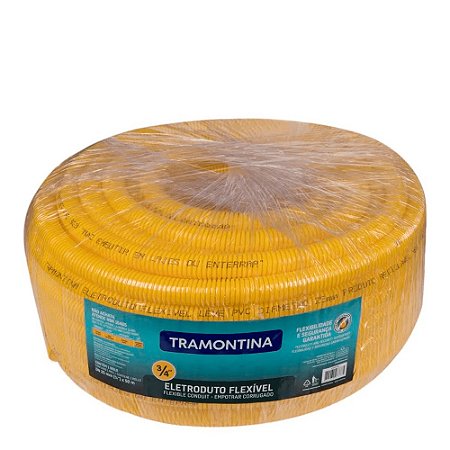 Conduite Corrugado Amarelo De 3/4 25mm Rolo Com 50 Metros Tramontina