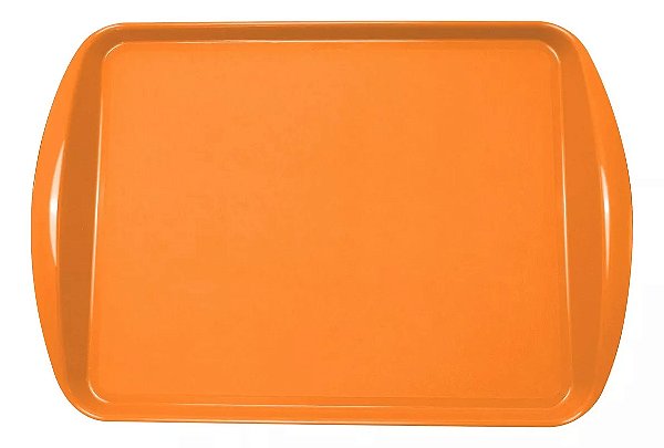 Kit 10 Bandeja Restaurante Self Service Fast Food 44x30 Cor Laranja