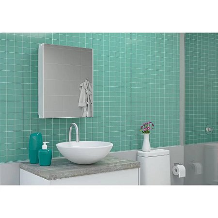 Armário Plástico Versátil 30,1x9,4x35,3cm de Embutir e Sobrepor Astra Branco