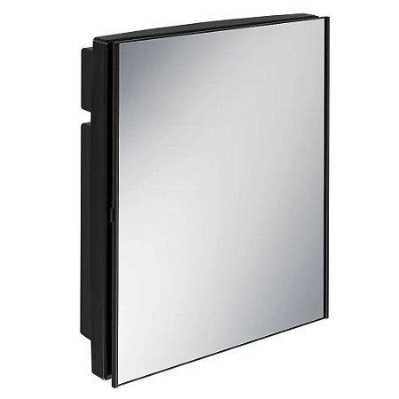 Armário Plástico Versátil 30,1x9,4x35,3cm de Embutir e Sobrepor A41 Astra Preto