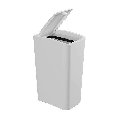 Lixeira Retangular Tampa Click 8 Litros Astra Branca