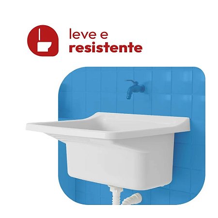 Tanque Plástico 40 Litros 57,9 x 52 x 31,8 cm Astra Branco
