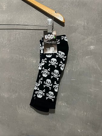 Meia Cano Longo - Skull Black
