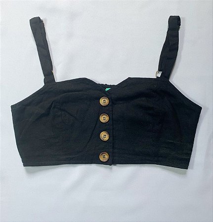 blusa cropped botoes farm