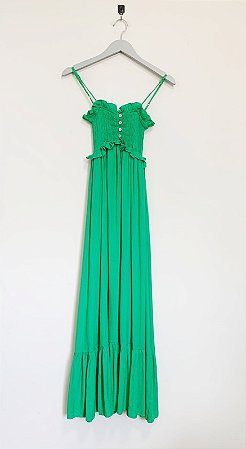 Vestido longo verde Esmeral -Tam P - LOJINHA DA LAIS