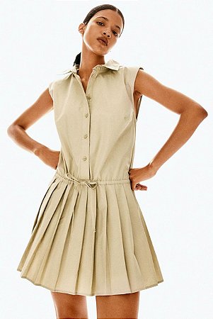 Vestido bege plissado H&M - tam M