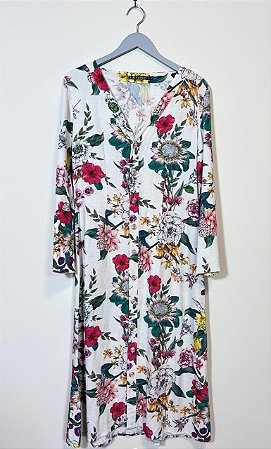 Chemise linho floral Linda de Morrer - tam 40