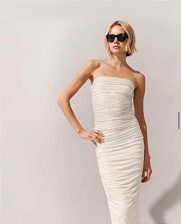 Vestido tule drapeado strass Le Blog - tam 36
